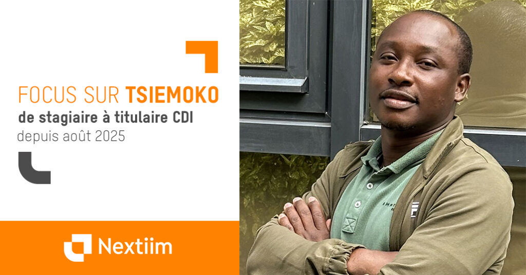 portrait de Tsiemoko, devant le siège de Nextiim